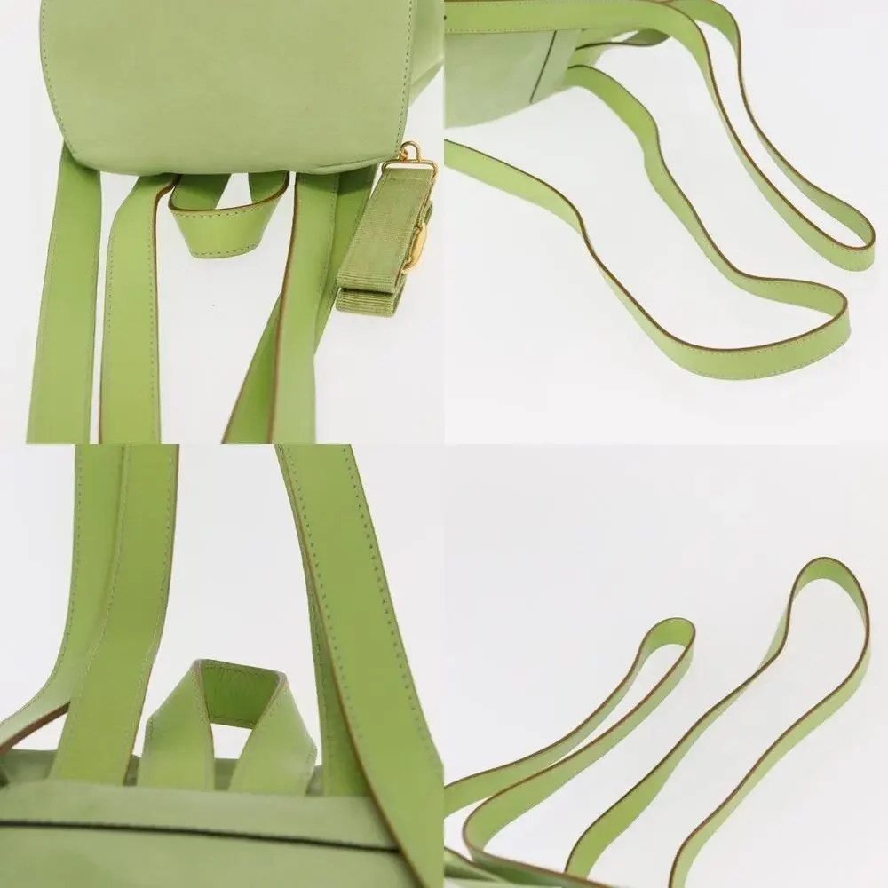 Salvatore Ferragamo Suede Backpack Green